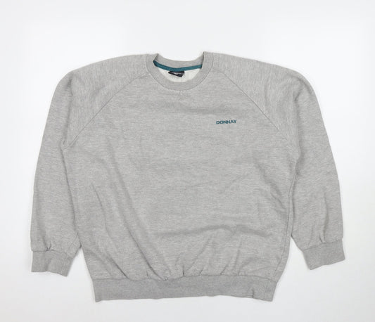 Mens UK M Regular Donnay Grey Pullover Sweatshirt