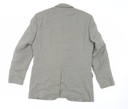 Burton Mens Green Polyester Jacket Suit Jacket Size 38 Regular