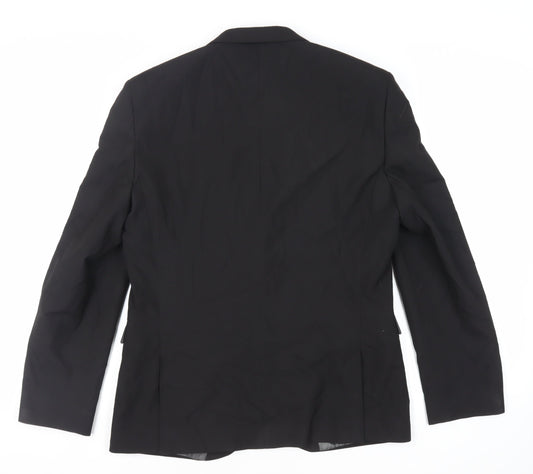 NEXT Mens Black Polyester Jacket Blazer Size 42 Regular