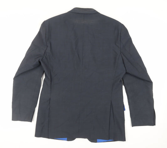Hawes & Curtis Mens Blue Wool Jacket Suit Jacket Size 40 Regular