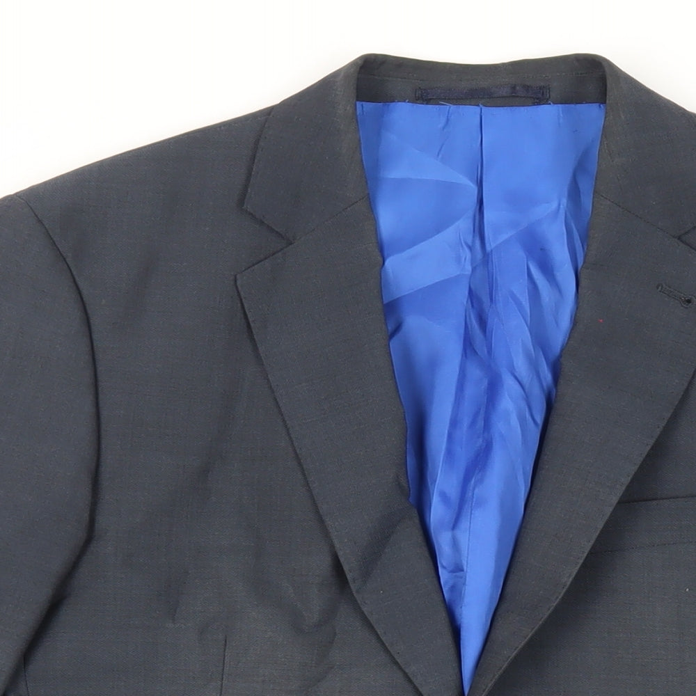 Hawes & Curtis Mens Blue Wool Jacket Suit Jacket Size 40 Regular