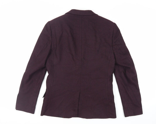 ASOS Mens Purple Geometric Polyester Jacket Blazer Size 36 Regular