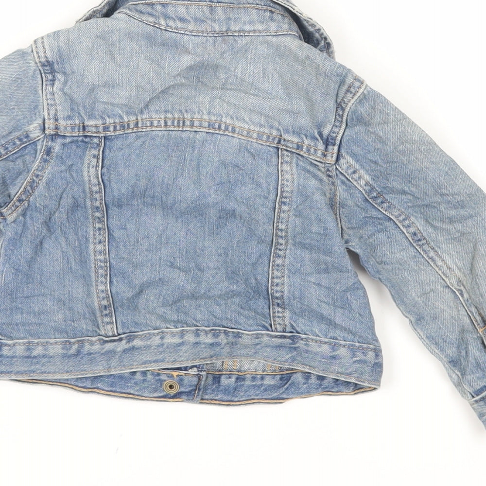 Brand and care label for Gap girls’ blue basic jacket jacket, size 2, years snap