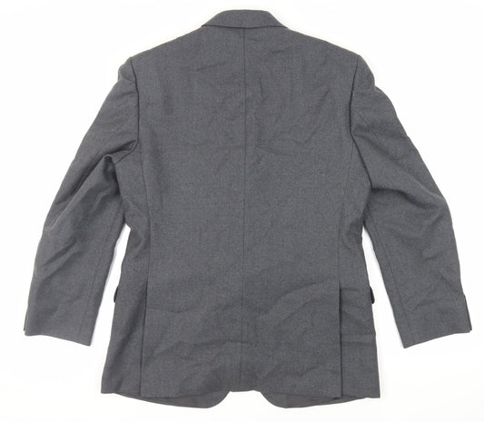 The Label Mens Grey Wool Jacket Suit Jacket Size 40 Regular