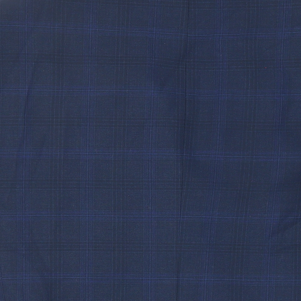 Moss 1851 Mens Blue Plaid Polyester Jacket Suit Jacket Size 44 Regular