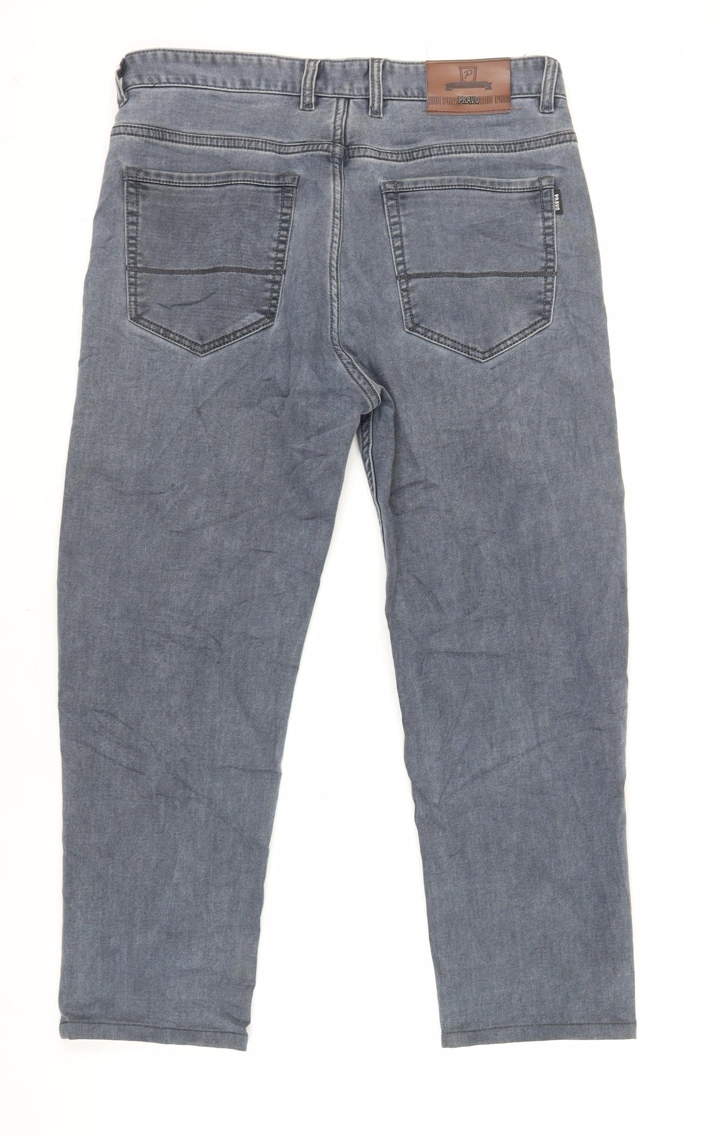 Pravo Womens Grey Cotton Cropped Jeans Size 32 in L25 in Regular Zip