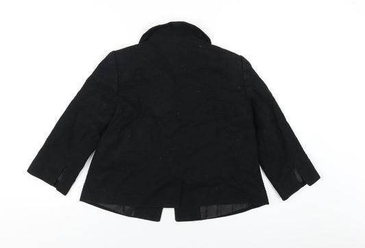 H&M Womens Black Jacket Blazer Size 12 Button
