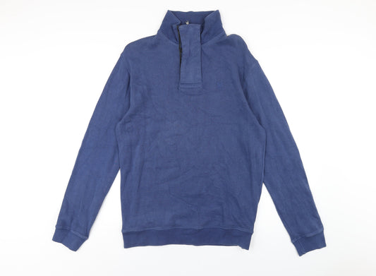 Additional front view of Crew Clothing Blue Cotton Pullover Sweatshirt, size S