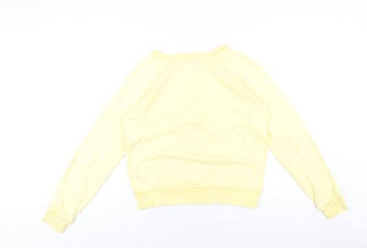 Marks and Spencer Womens Yellow Cotton Pullover Sweatshirt Size 8 Pullover