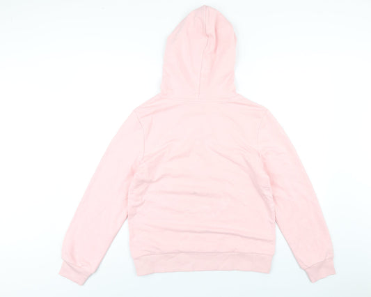 Marks and Spencer Womens Pink Cotton Pullover Hoodie Size 10 Pullover