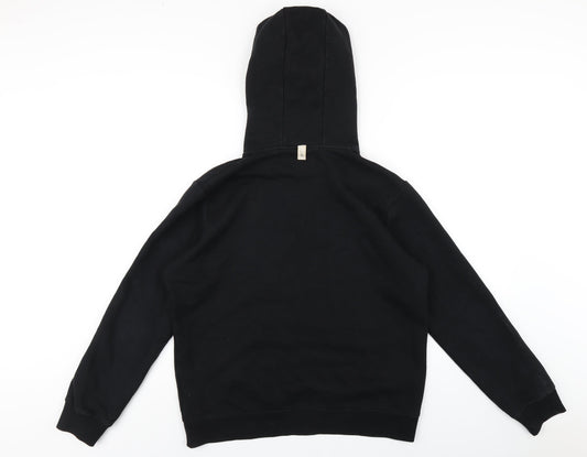 Prevu Mens Black Cotton Pullover Hoodie Size L