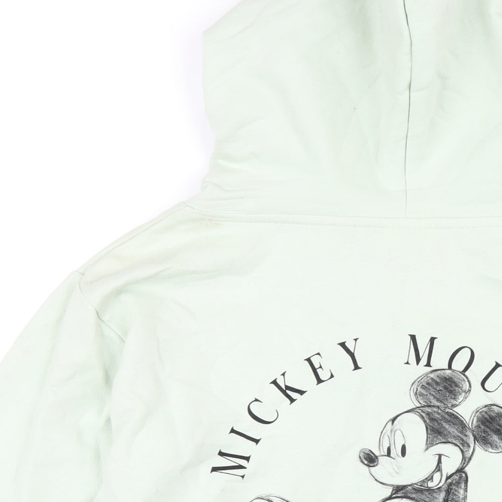 Disney Womens Green Cotton Pullover Hoodie Size 12 Pullover