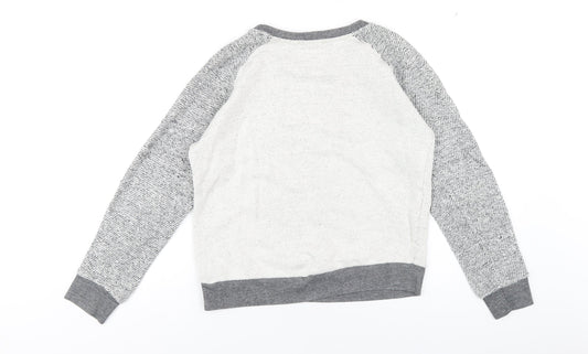 Mango Womens Grey Cotton Pullover Sweatshirt Size S Pullover