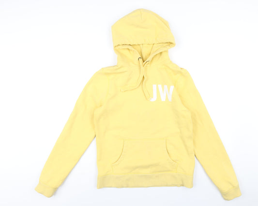 Jack Wills Womens Yellow Cotton Pullover Hoodie Size 12 Pullover