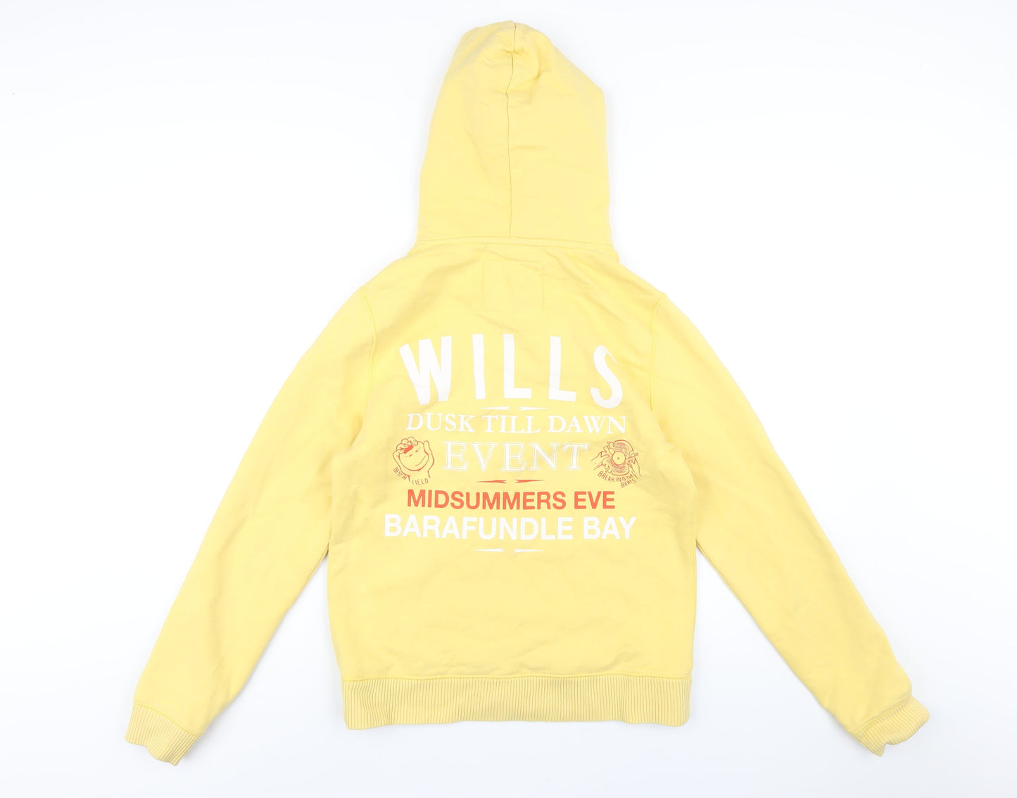 Jack Wills Womens Yellow Cotton Pullover Hoodie Size 12 Pullover