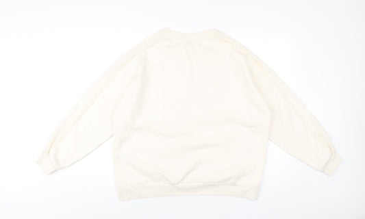 Marks and Spencer Womens Ivory Cotton Pullover Sweatshirt Size 18 Pullover - Lace Detail