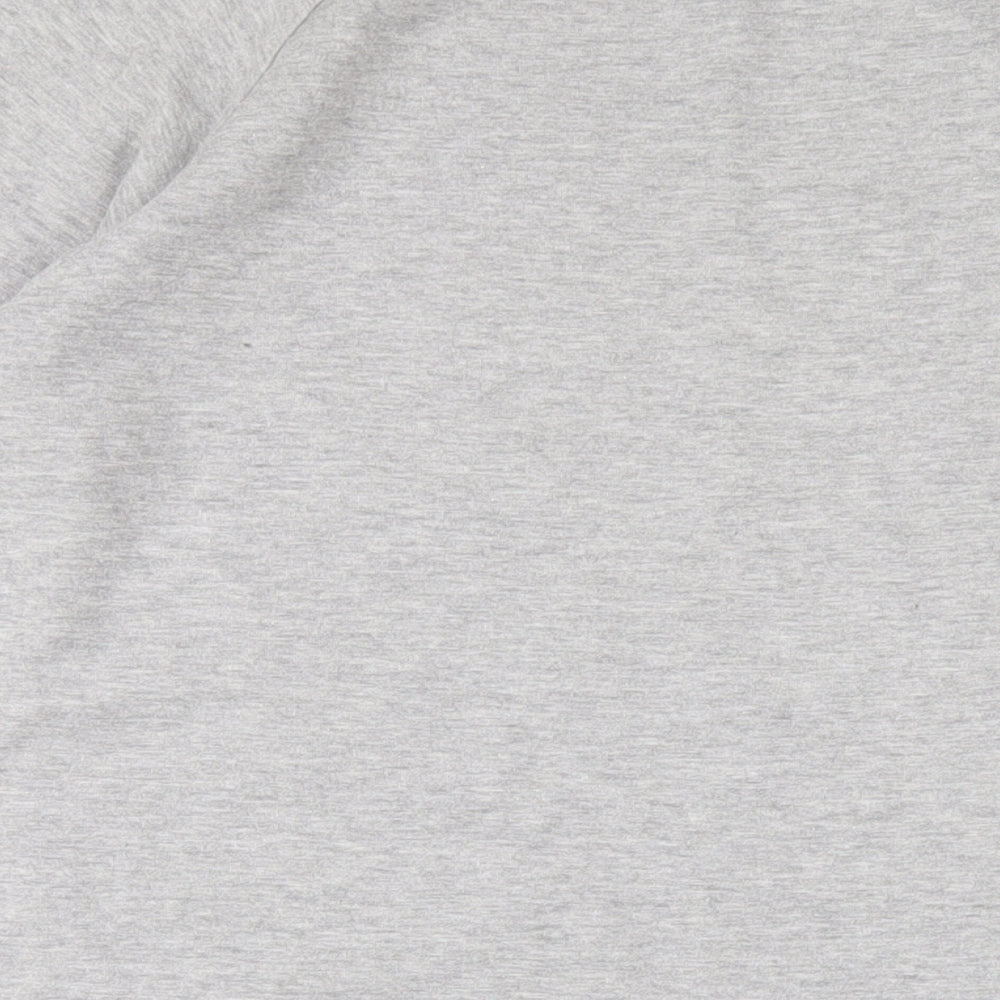 Mango Womens Grey Cotton Jumper Dress Size M Crew Neck Pullover