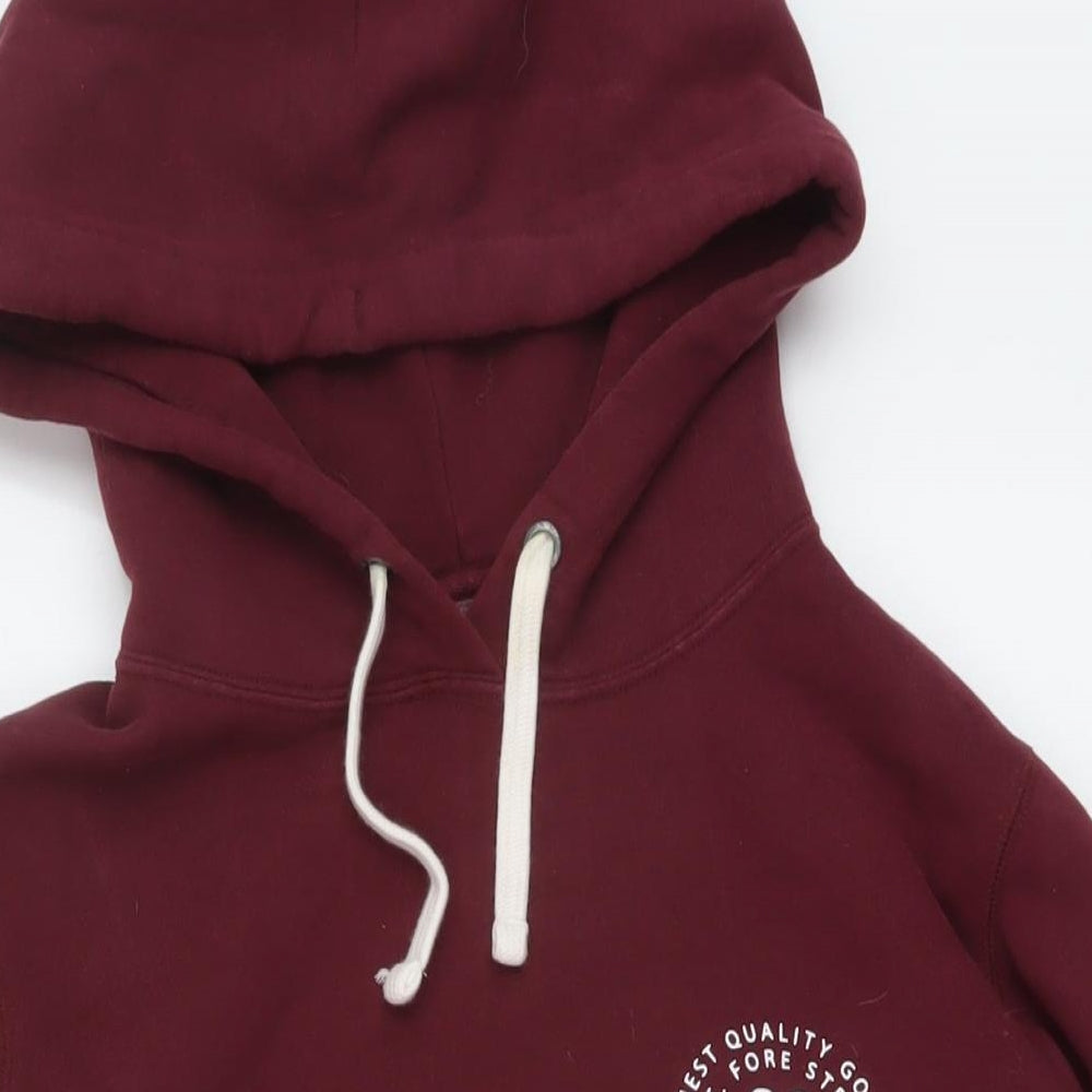 Jack Wills Womens Red Cotton Pullover Hoodie Size 12 Pullover