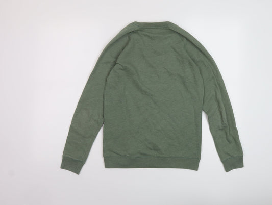 Jack Wills Womens Green Cotton Pullover Sweatshirt Size 8 Pullover