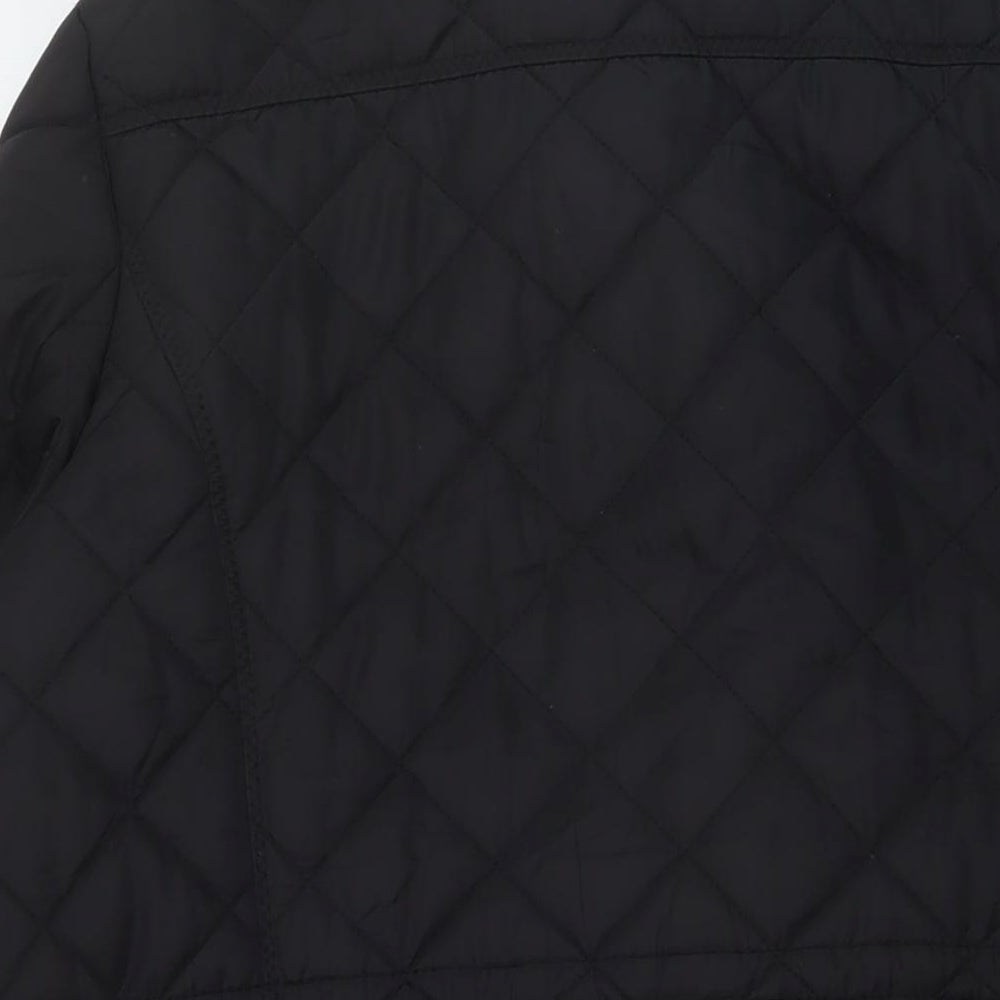CC Womens Black Quilted Jacket Size L Zip