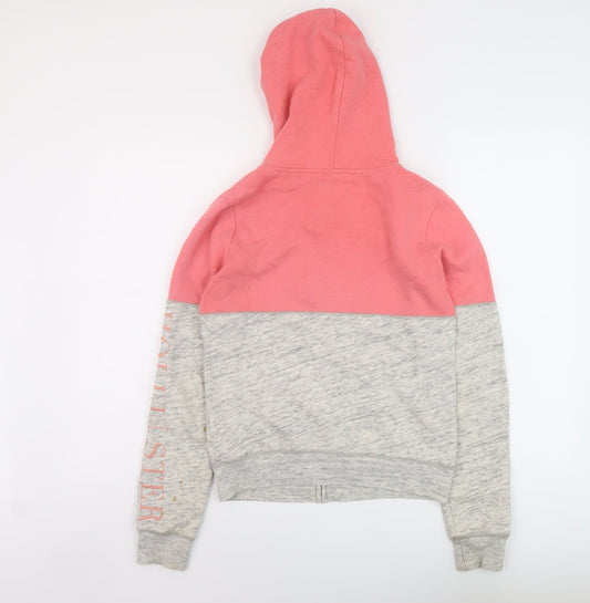 Hillister Womens Grey Cotton Full Zip Hoodie Size XS Zip
