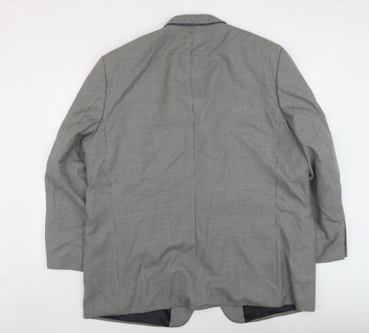 Jonathan Chrles Mens Black Geometric Wool Jacket Suit Jacket Size 50 Regular