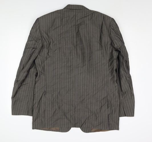 Ermenegildo Zegna Mens Grey Striped Mohair Jacket Suit Jacket Size 42 Regular