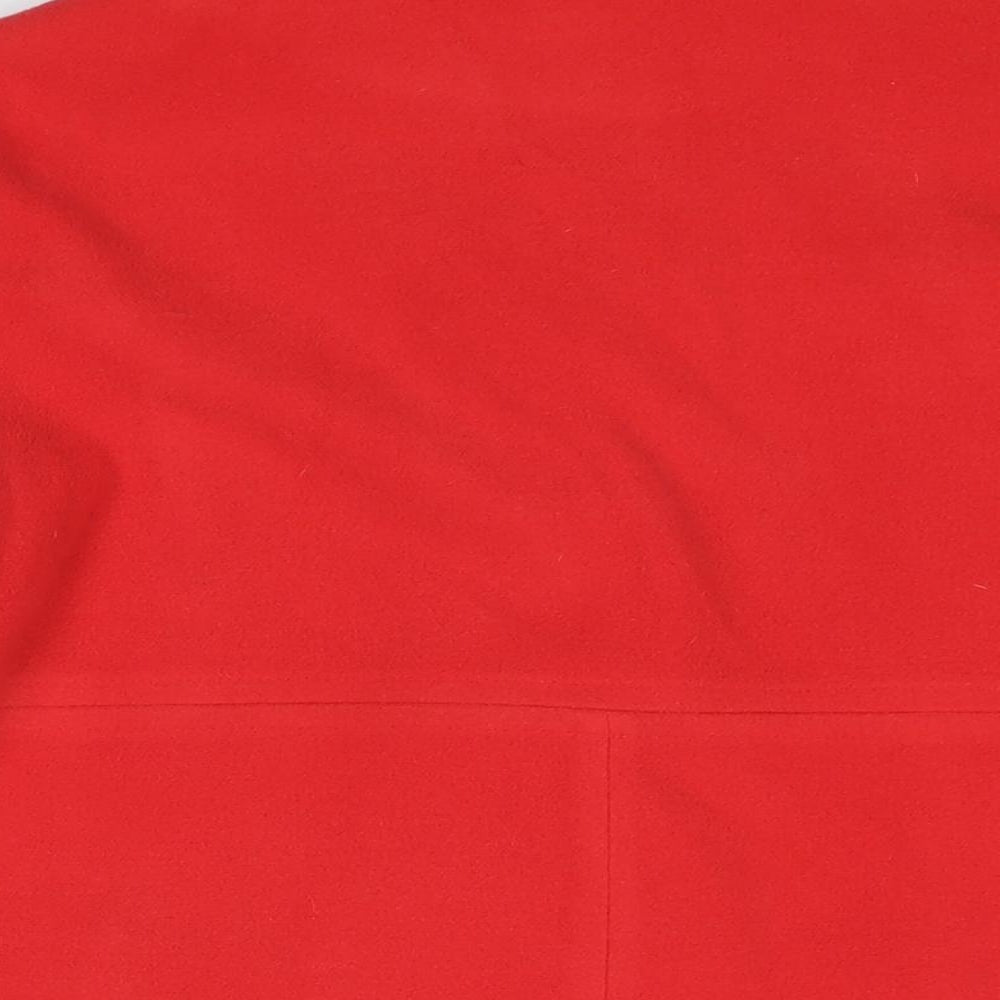 Jones New York Womens Red Pea Coat Coat Size S Button