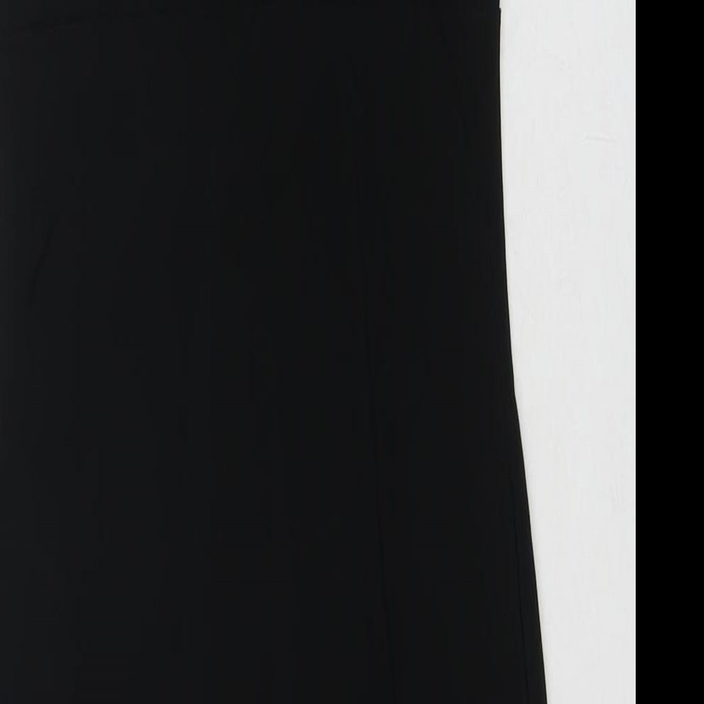 Brand and care label for Club L women’s black polyester slip dress, size UK 10, v-neck pullover