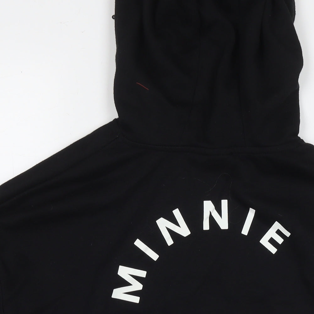 Disney Womens Black Polyester Pullover Hoodie Size S Zip - Minnie Mouse