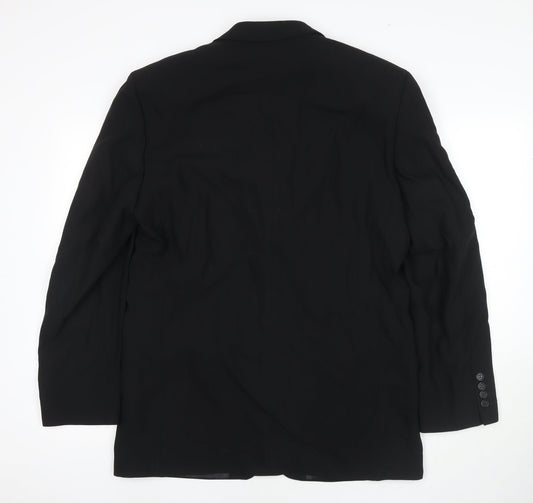 Gibson Mens Black Geometric Jacket Blazer Size 38 Button