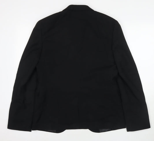 Cedar Wood State Mens Black Polyester Jacket Suit Jacket Size 42 Regular