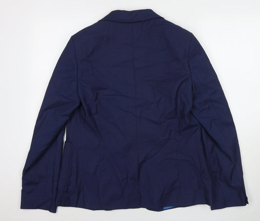 Dimentions Womens Blue Jacket Blazer Size 14 Button