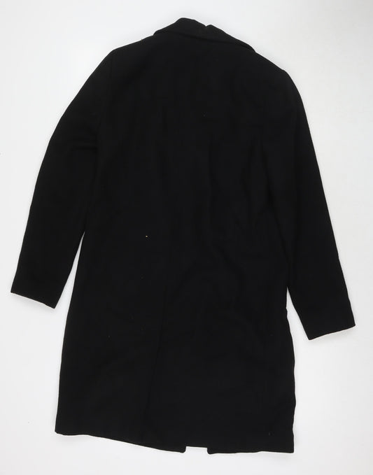 New Look Womens Black Overcoat Coat Size 8 Button
