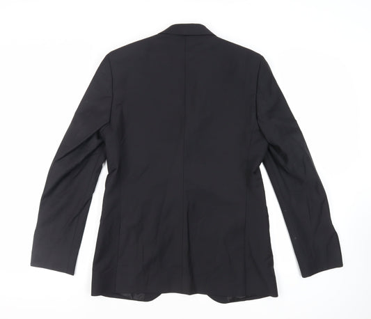 Marks and Spencer Mens Black Wool Jacket Suit Jacket Size 38 Regular