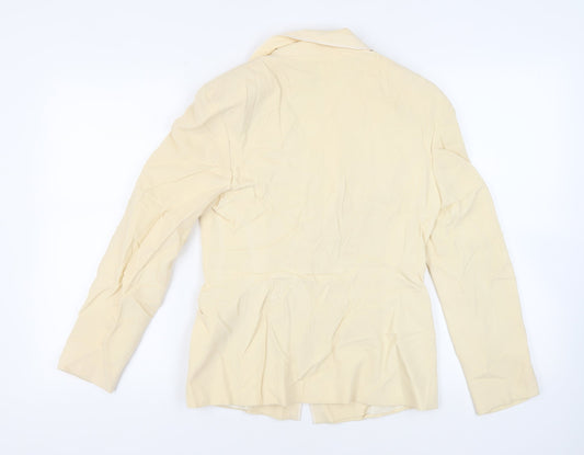 Féraud Womens Ivory Jacket Blazer Size 10 Button - Vintage