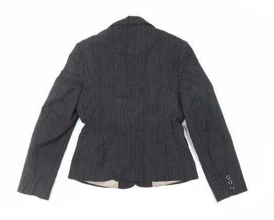NEXT Womens Black Striped Jacket Blazer Size 8