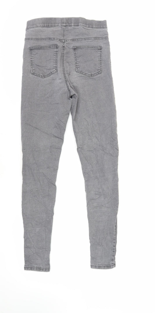 Marks and Spencer Womens Grey Cotton Jegging Jeans Size 10 L28 in Regular - Elasticated Waist