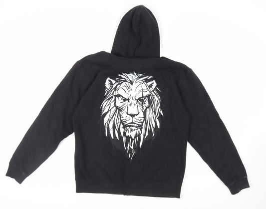 Disney Womens Black Cotton Full Zip Hoodie Size M Zip - The Lion King