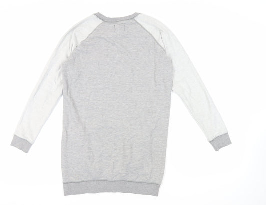 NEXT Womens Grey Cotton Pullover Sweatshirt Size 8 Pullover - Pockets