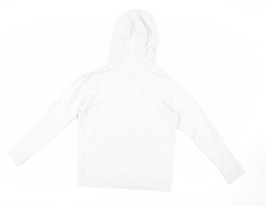 Marks and Spencer Girls Grey Cotton Pullover Hoodie Size 12-13 Years Pullover