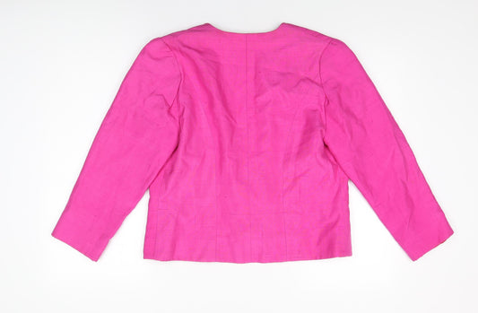 Donald Campbell Womens Pink Jacket Size 14 Button