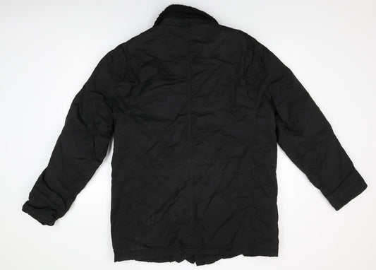 Rocha John Rocha Mens Black Overcoat Coat Size L Zip