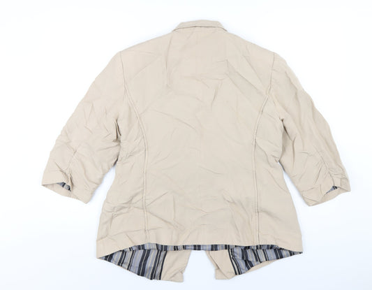 Autograph Womens Beige Vinyl Jacket Blazer Size 16