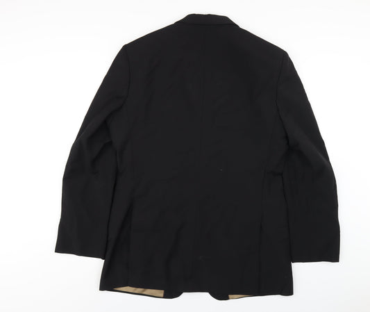 Marks and Spencer Mens Black Polyester Jacket Blazer Size 40 Regular