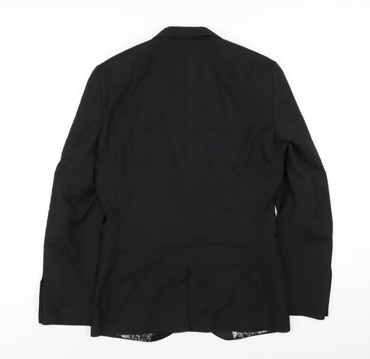 NEXT Mens Black Polyester Jacket Blazer Size 36 Regular