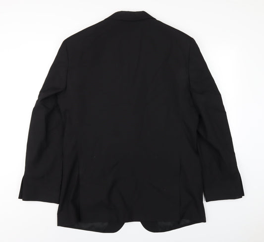 Marks and Spencer Mens Black Polyester Jacket Blazer Size 42 Regular