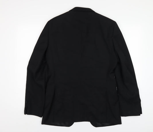 OneSix5ive Mens Black Polyester Jacket Blazer Size 38 Regular