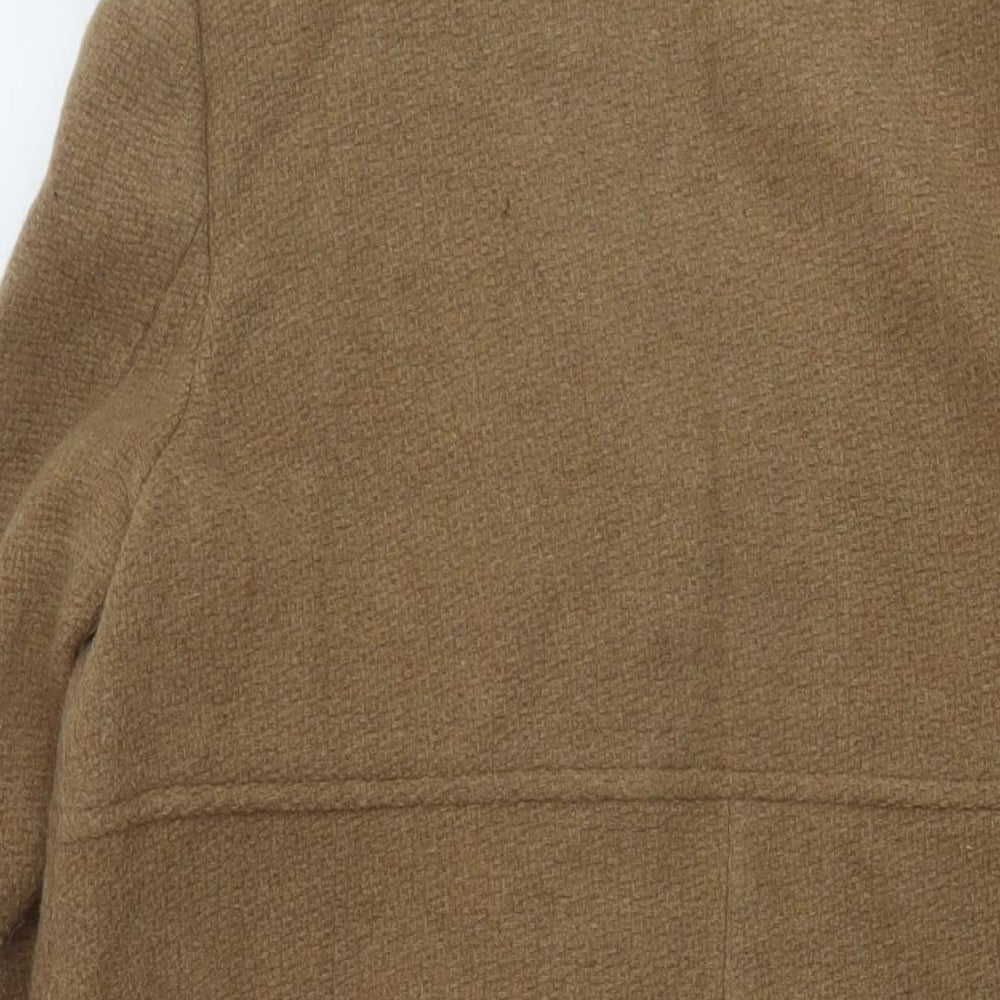 Nextr Womens Beige Overcoat Coat Size 12 Button