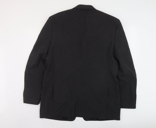 Carveste Mens Grey Striped Polyester Jacket Suit Jacket Size 42 Regular